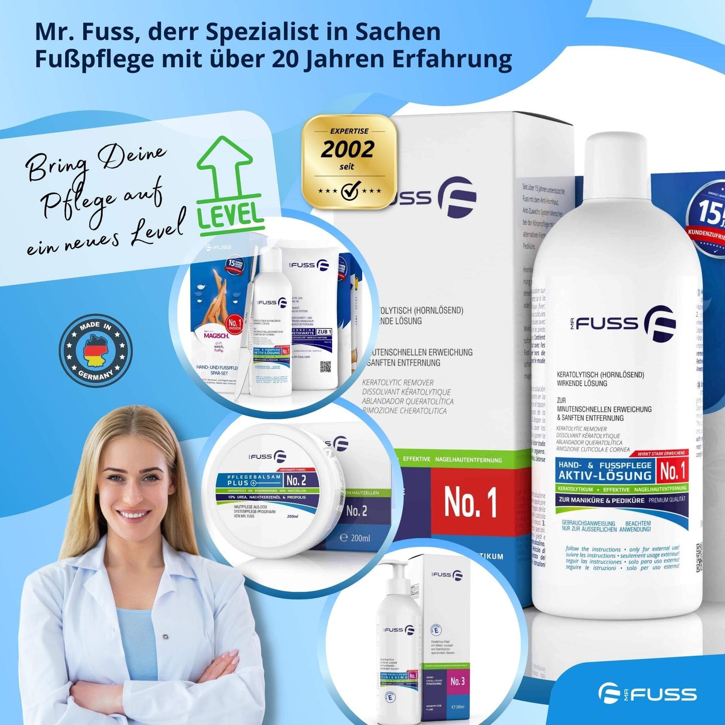 Mr. Fuss® - Aktiv Lösung No. 1 - schnell & stark erweichend - 500ml - SENANA