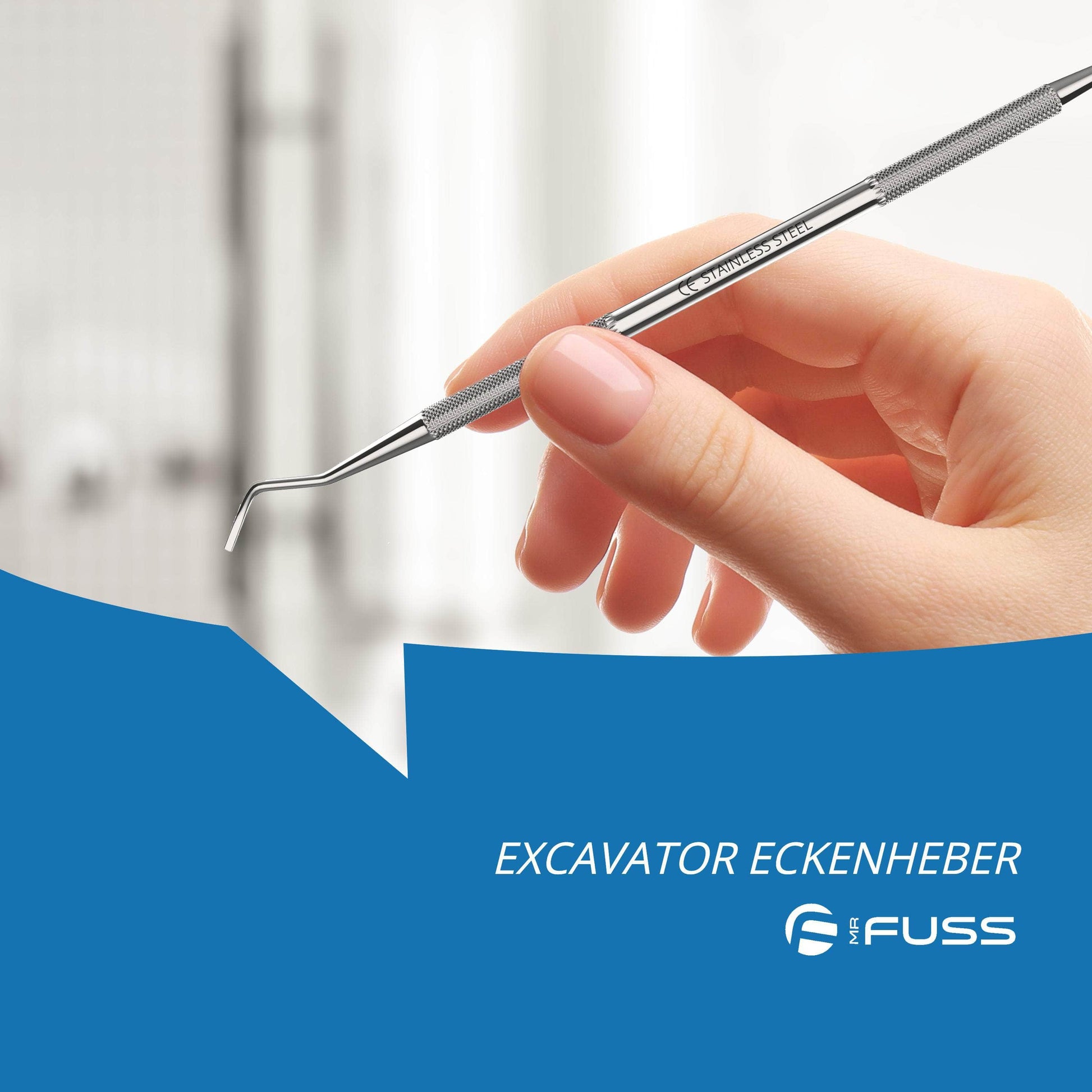 Mr. Fuss® - Profi Eckenheber Excavator Doppelinstrument - 17,5cm - SENANA