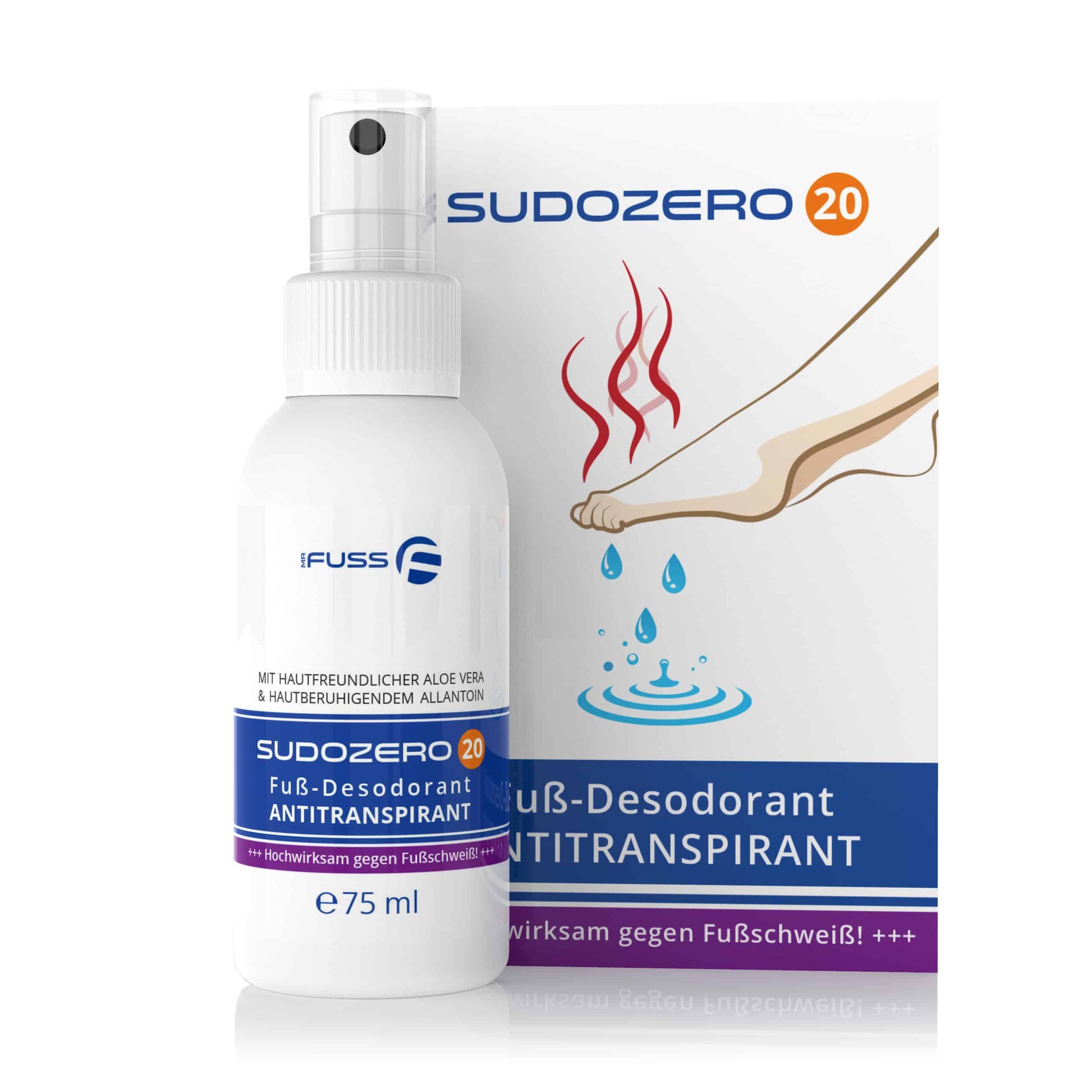 Mr. Fuss® - Sudozero 20 - Fuß-Desodorant / Antitranspirant - 75ml - SENANA